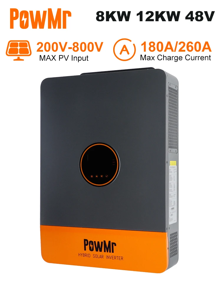 PowMr 12KW hybride zonne-omvormer 48V 220V 3-fase omvormer aan off-grid dubbele MPPT-uitgang met MPPT 260A oplader parallel tot 6 - afbeelding 2
