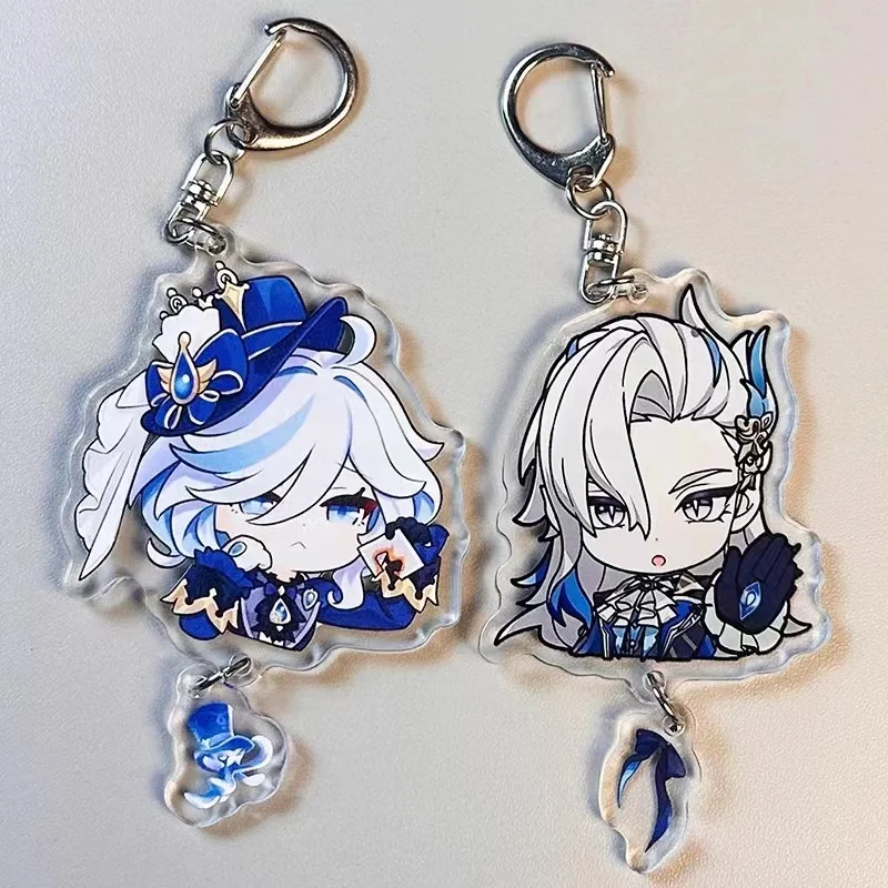 Wriothesley Neuvillette Focalors Furina Xiao Lesser Lord Anime Acrylic Pendant Keychain Keyring Gifts Cosplay