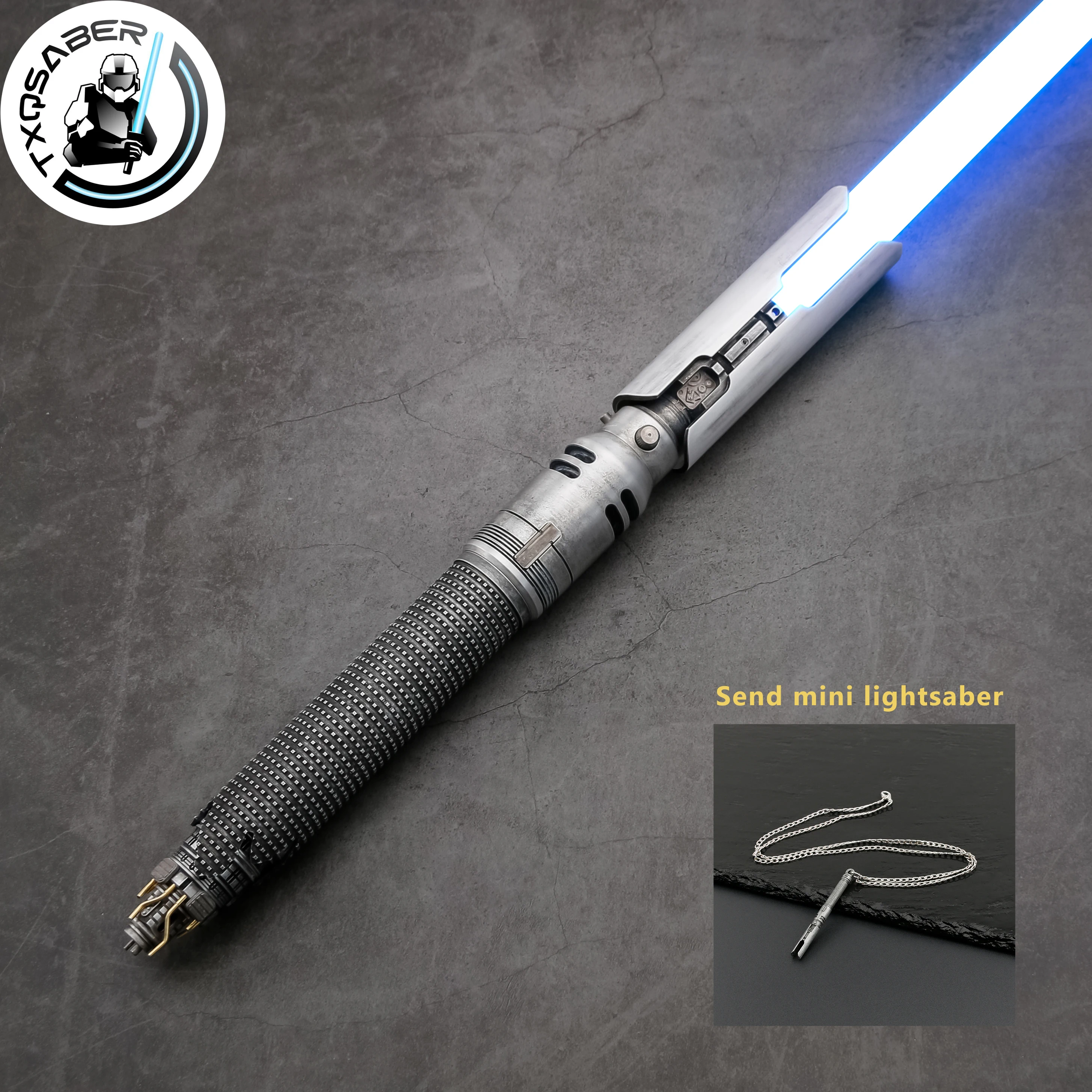 

TXQSABER Replica Lightsaber Cal EP3 Weathered Laser Sword SRGB Pixel Metal Handle Smooth Swing FOC Light Sword Toys for Adult