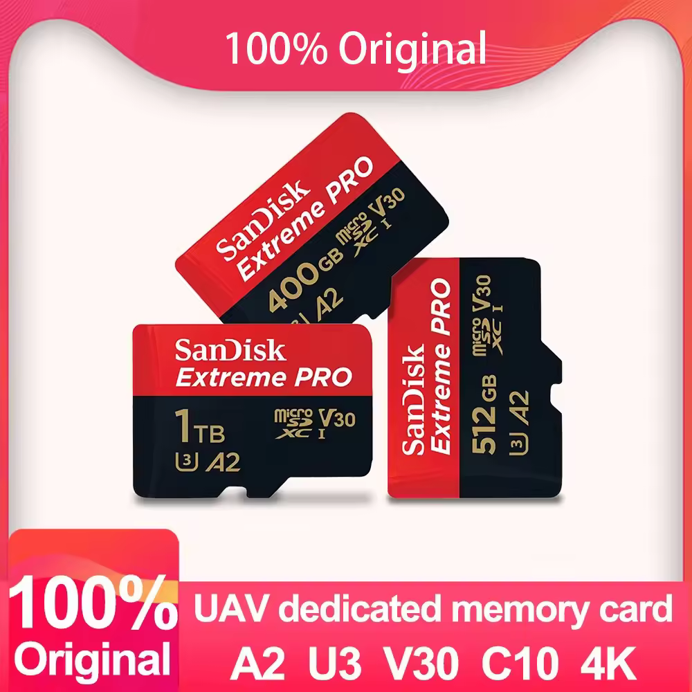Original Extreme Pro 1TB Micro SD 512GB Up to 200MB/s 256GB 128GB A2 V30 U3 64GB TF Memory Card 32GB 100MB A1 for 4K DJI Drone