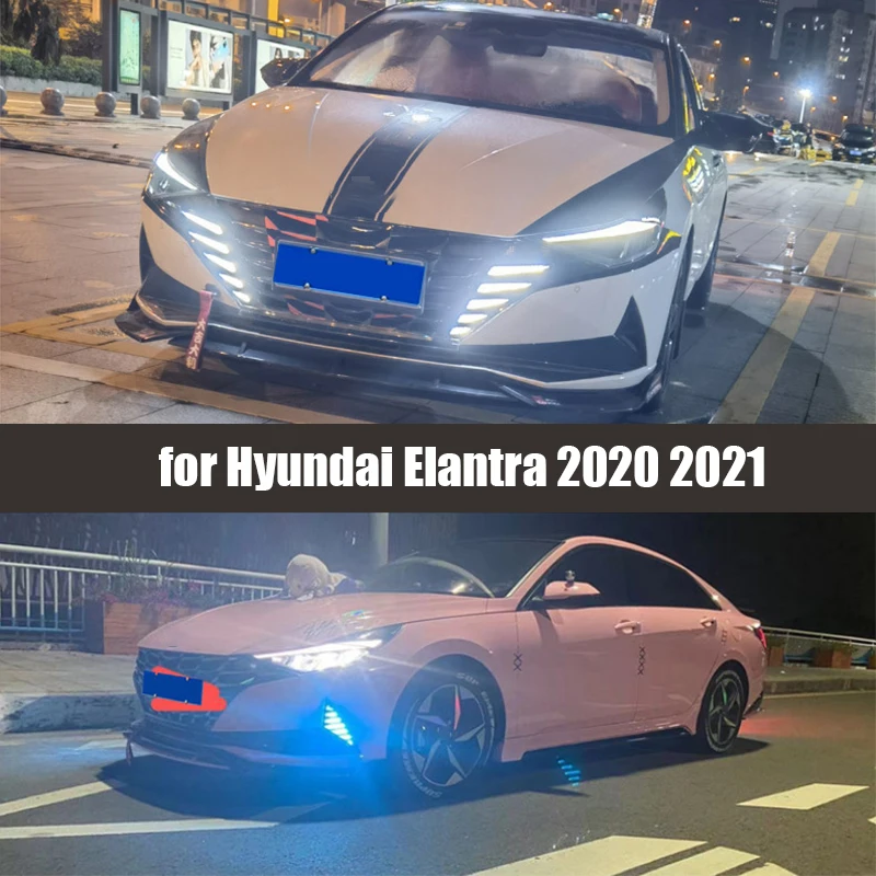 

for Hyundai Elantra Avante CN7 2020 2021 grille rear bumper light modification daytime running light three-color new exterior