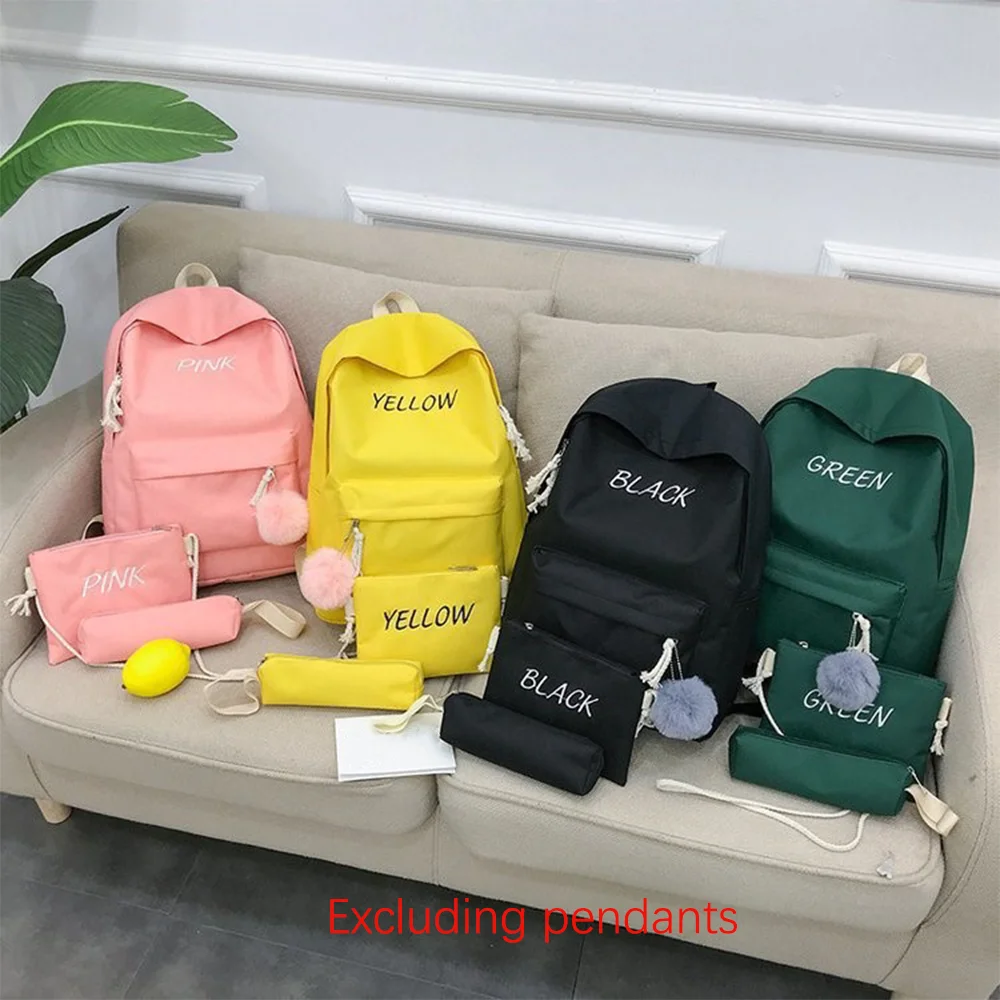 Bolsa de viagem feminina de grande capacidade, mochila de três peças, novo estilo, bolsa de escola primária e secundária da moda