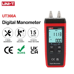 UNI-T Digital Manometer UT366A Air Pressure Gauge Handheld Pressure Differential Detector Pressure Measuring Device