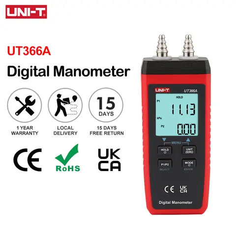 UNI-T 디지털 압력계 UT366A 공기 압력 게이지 휴대용 압력 차동 감지기 압력 측정 장치