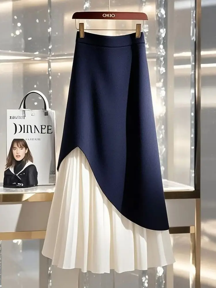 

Элегантные облегающие юбки трапециевидной формы, офисные женские длинные плиссированные юбки, японская модная одежда, винтажная одежда Jupe Faldas Mujer, весна Y2k Chic