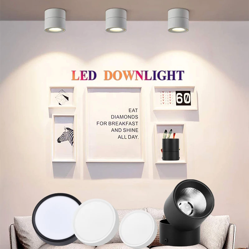 LED Down Light Spot Led Lights Fodable Downlight Ceiling Spots 220V 5W/10/15/25W Surface Mounted Lamp Kitchen Bedroom Indoor