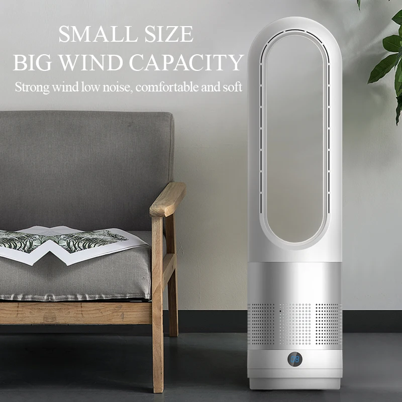 Hot and Cool Bladeless Heater Fan With Remote Control Standing Leafless Fan