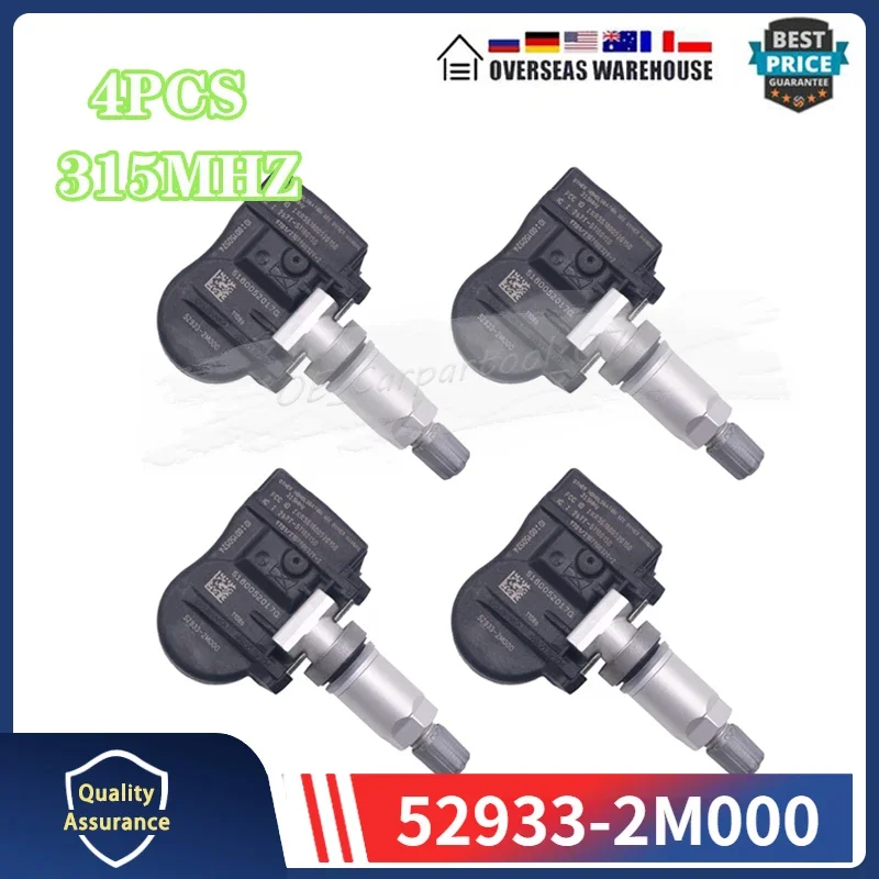 52933-2m000 315 n000 für kia forte hyundai Akzent elantra equus genesis santa mhz tpms Reifendruck überwachungs sensor 4St