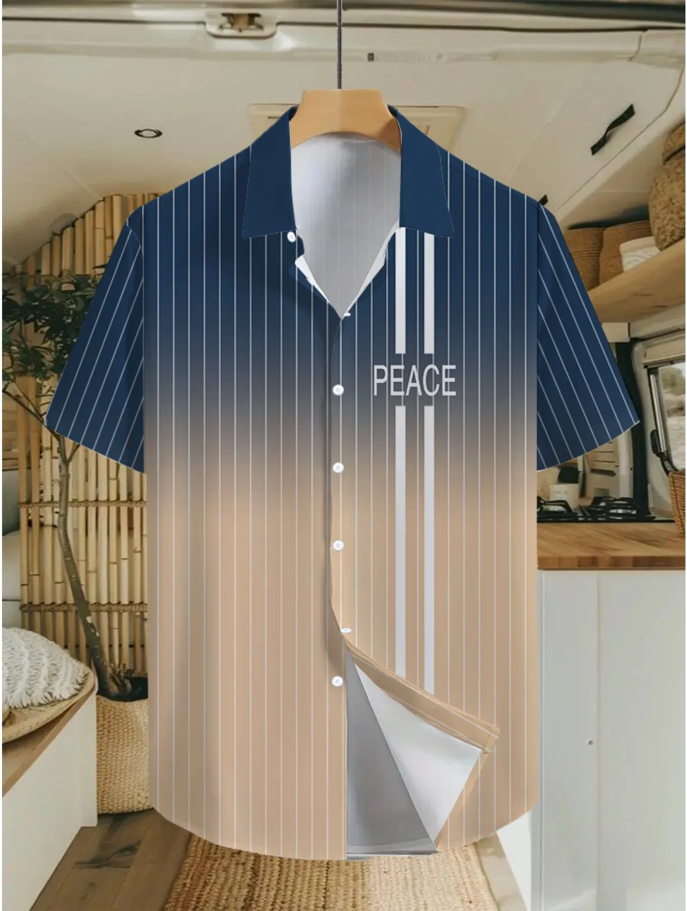 Men's Summer Short-Sleeved Casual Shirt with High-Definition Color 3D Print, Suitable for Outdoor and Everyday Casual Wear.