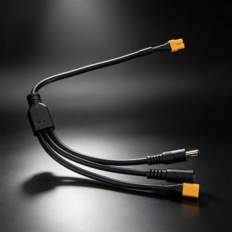 3 in 1 Short XT30 Charging Cable with 5.5x2.1mm Power Ends for Daily Use
