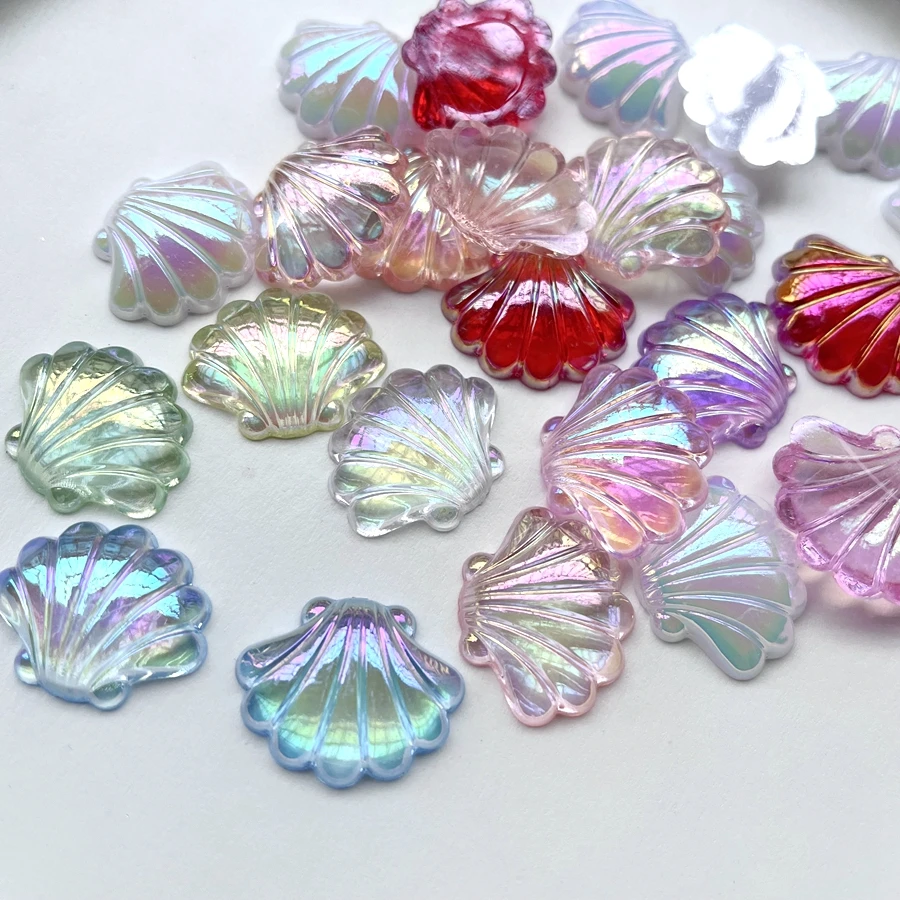 10 pieces 27*22mm beautiful AB color Shell Crystal Rhinestone Flat back scrapbook diy hair decoration accessories