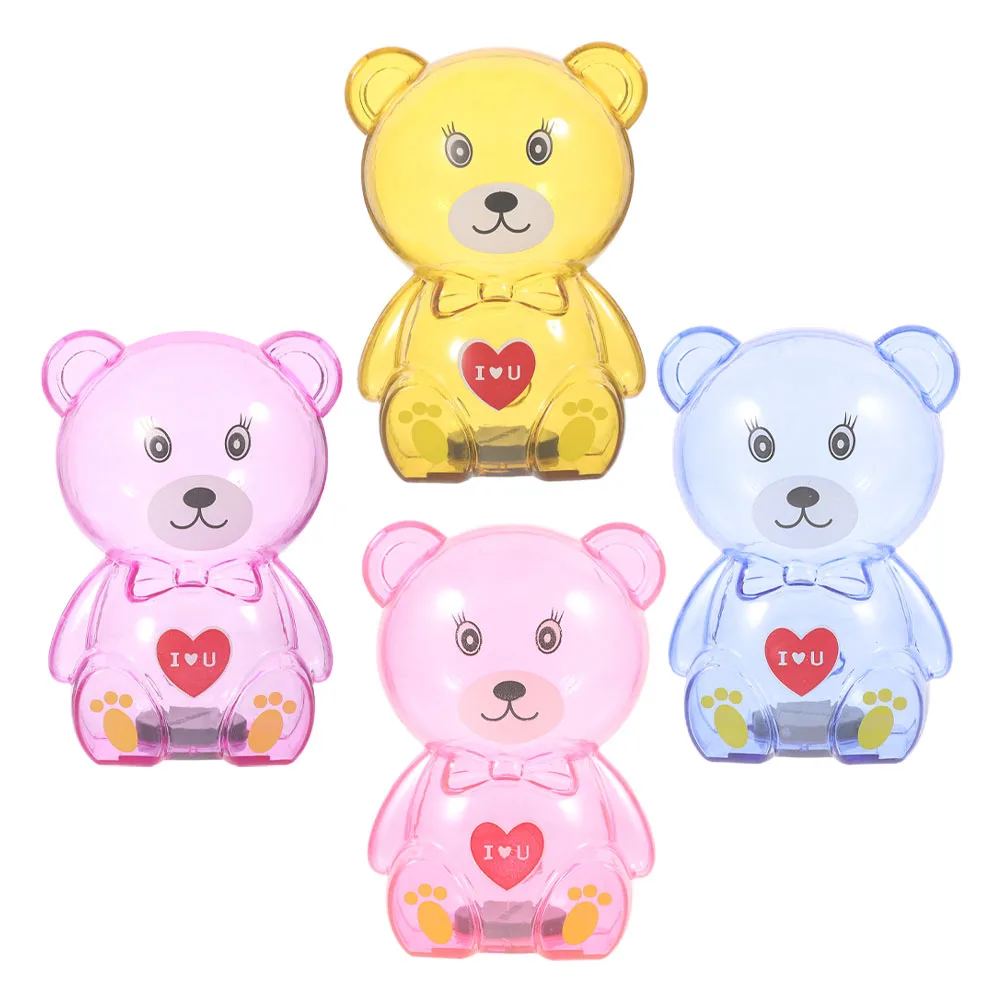 

4pcs Cute Bear Piggy Bank Unbreakable Plastic Money Box Large Capacity Coin Storage Desktop Animal Savings Jar For Christmas
