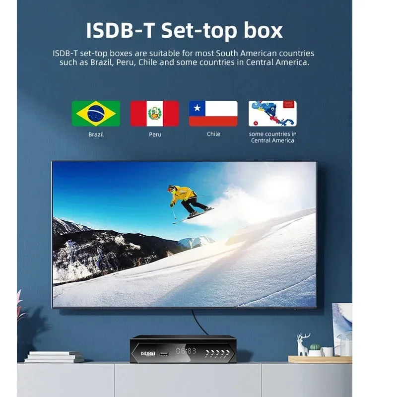 1080P HD ISDB-T Receiver TV BOX Conversor Digital TV Decoder Terrestrial FTA ISDBT Tuner for Brazil Chile Peru