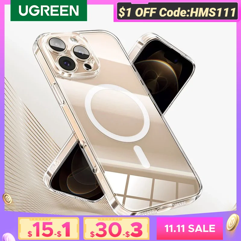 UGREEN Magnetic Case for iPhone 16 Pro Max Case Shockproof Cover for iPhone 15 14 13 Pro Max 14 Plus 16pro Macsafe TPU Cases