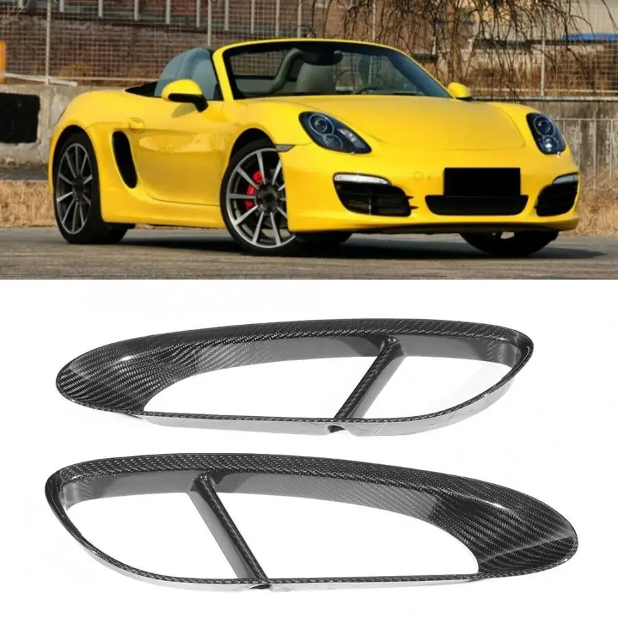 

Real Dry Carbon Fiber Car Side Fender Vent Scoops For Porsche 981 Boxster 2013-2016