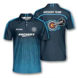 Personalized Name Archery Club 3D Print Polo Shirts For Men Clothes Fashion Sport Team Jersey Casual Male Short Sleeve POLO Tops