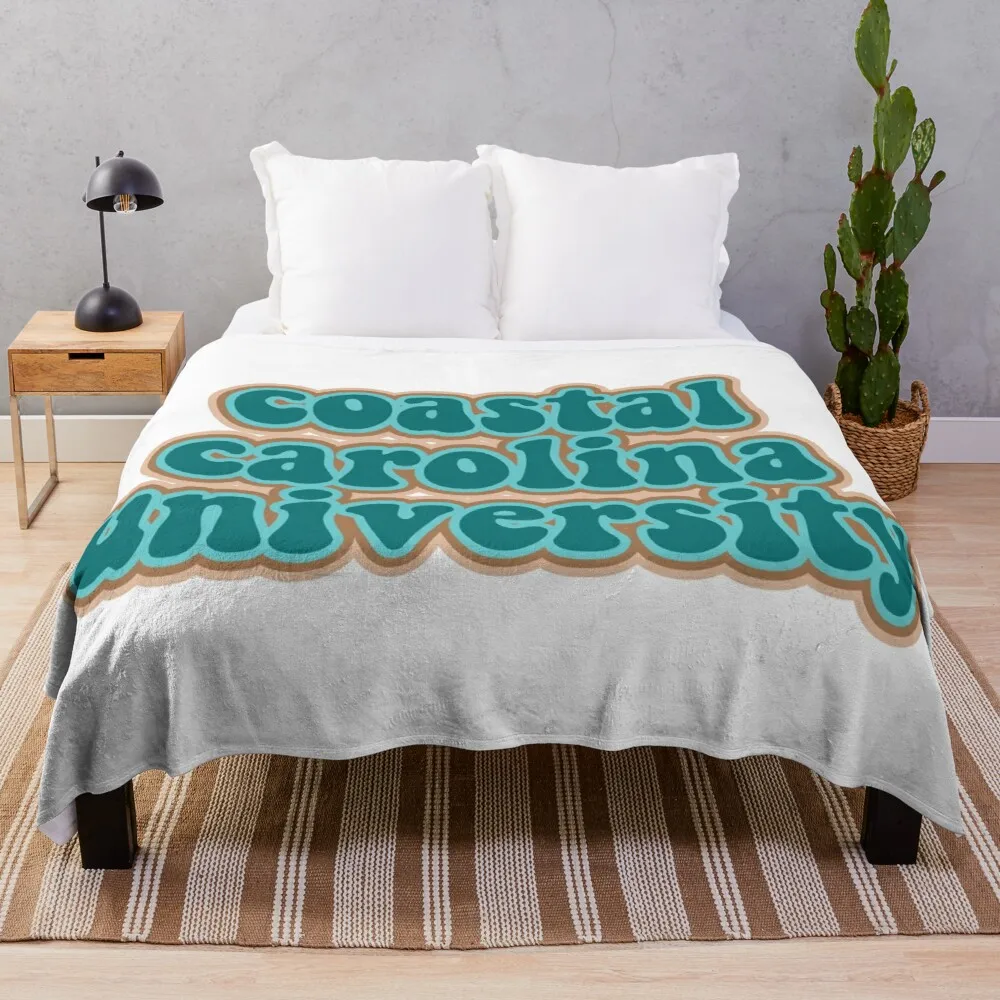 Coastal Carolina University Groovy Outline Throw Blanket Decorative Throw Blanket 3D Blanket Luxury Blanket