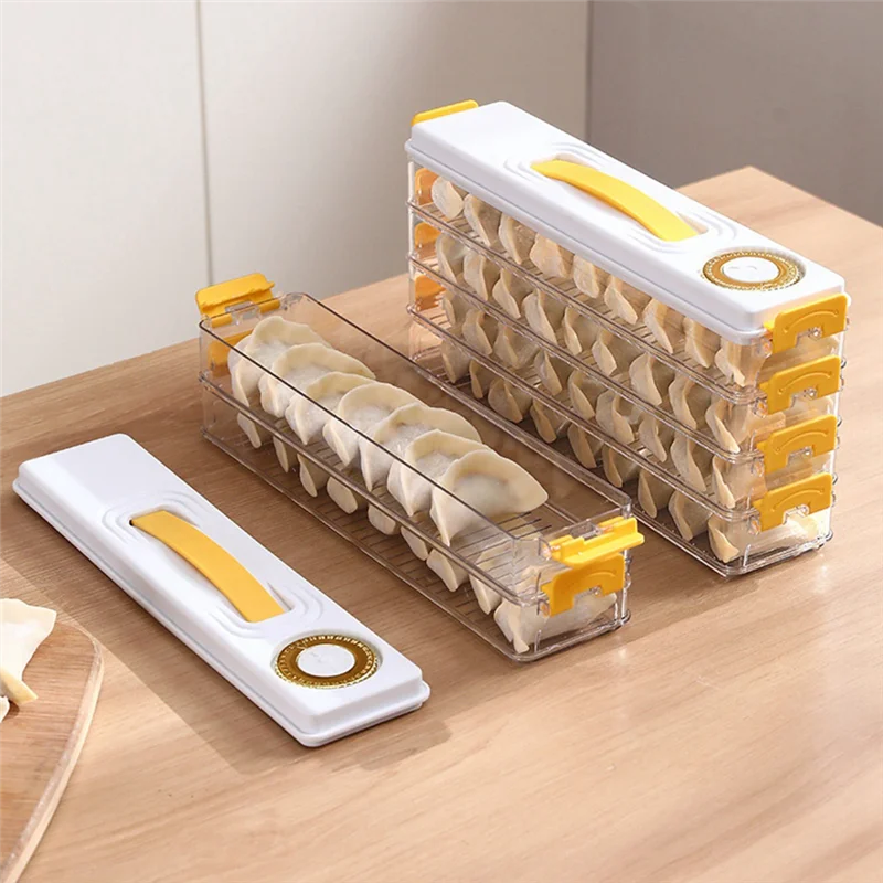 Dumpling Storage Box Sandwich Storage Food Grade Multi-Layer Portable with Timing Freezer