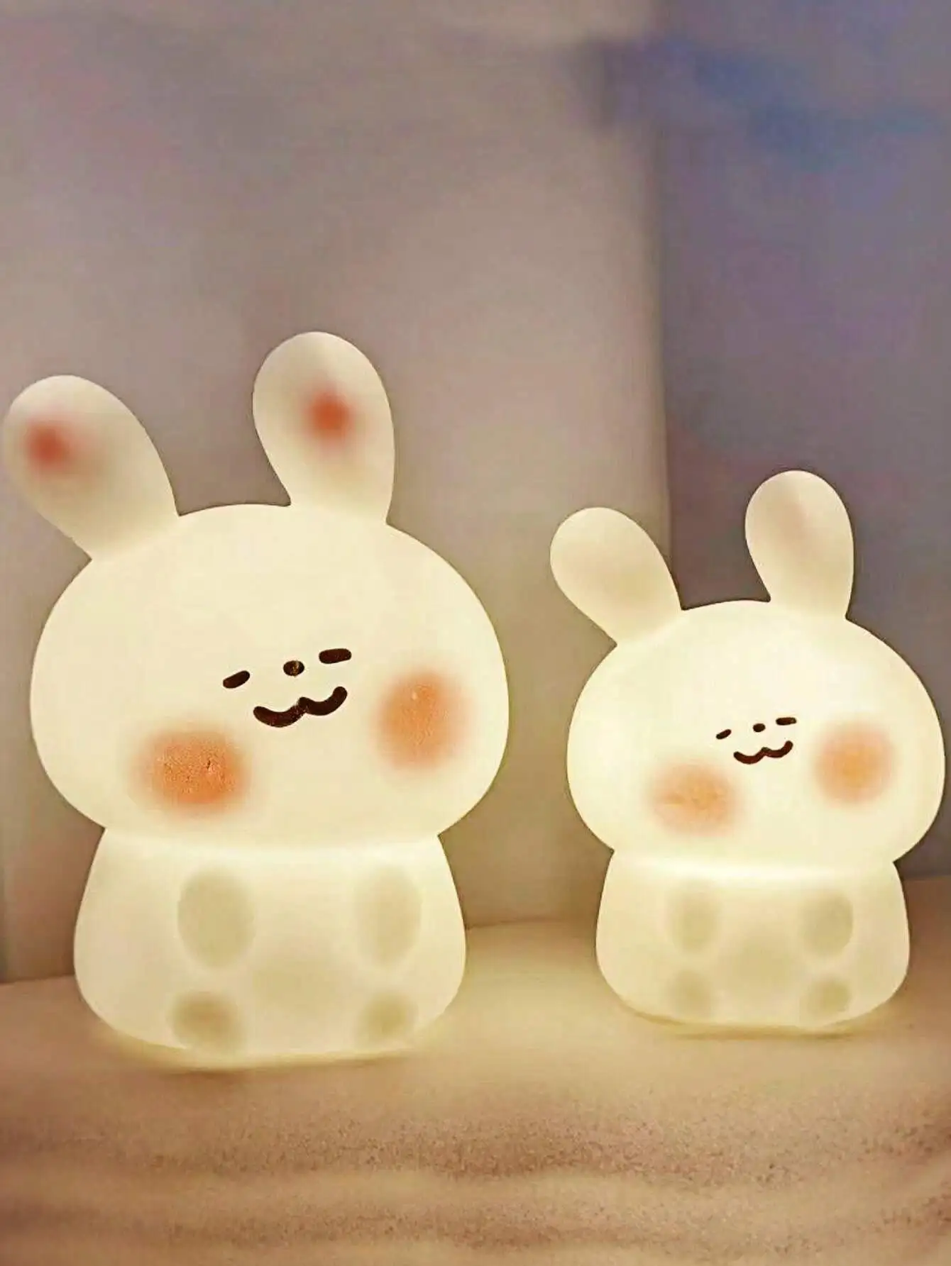 

1 шт. светодиодный ночник с белым кроликом-милый прикроватный светильник для ухода за глазами для декора спальни и праздничных подарков