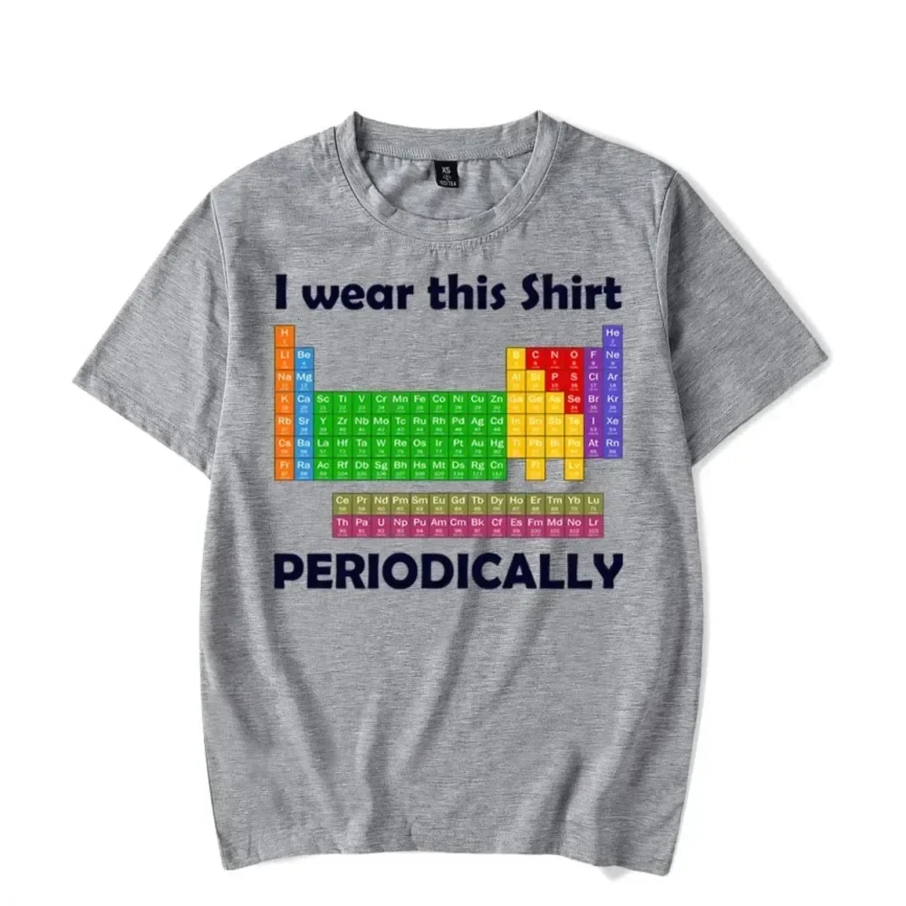 Periodic Table pattern Print T-shirt Fashion trend High quality popular men's clothing Baggy plus size  cotton brand top