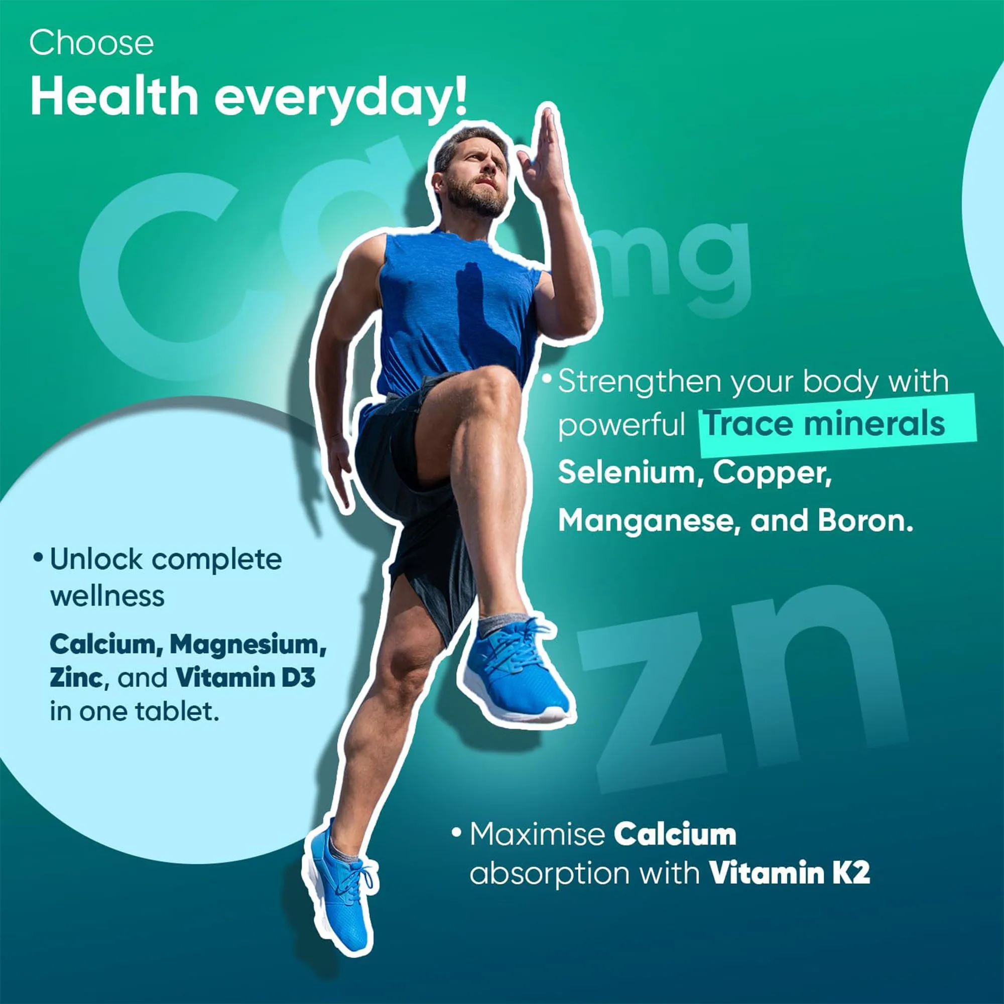 

Calcium, Magnesium, Zinc Supplement - Reduces Fatigue, Promotes Energy Metabolism, Maintain Muscle Function and Bone Health