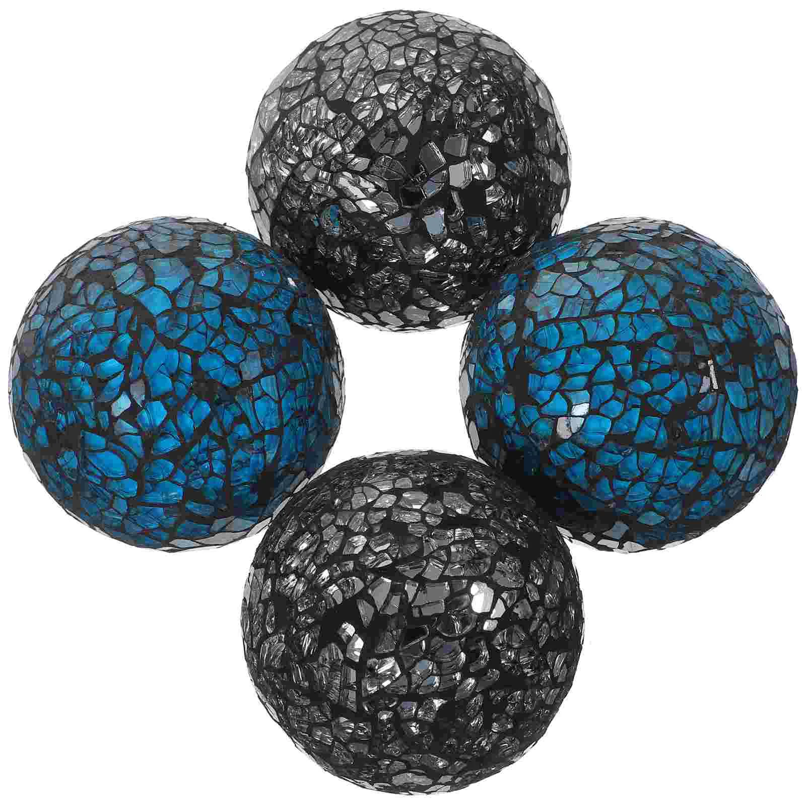 

4 Pcs Household Mosaic Ball Home Decorations Marble Balls Decorative Glass Sphere Ornament