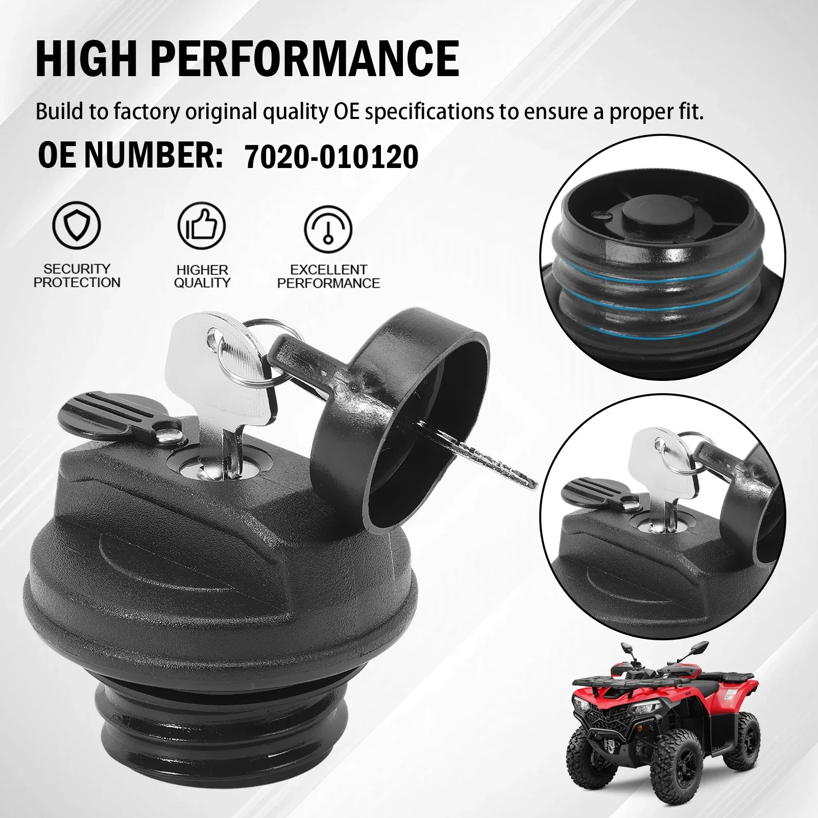 قفل غطاء خزان وقود السيارة مع مفاتيح لـ CF-Moto CForce CF ATV UTV 450 550 550 520 800 820 850 1000 EU4 EU5 7020- 010120 #6