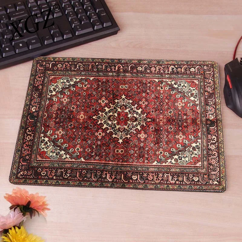 Persian Rug Mat Mousepad Carpet Pattern laptop PC Mouse Pads Square Home Office Table mats Decor Craft Rubber Decorative