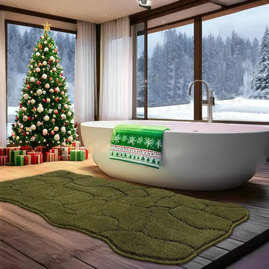 

Rugs, 24x59 Extra Soft and Absorbent Shaggy Microfiber Bath Mat Rugs, Modern Bath Rug Mat Carpet for Bathroom Shower Floor Decor