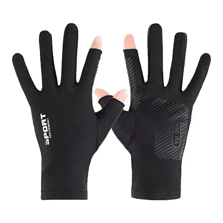 

Спортивные перчатки для езды на мотоцикле, летние мужские и женские солнцезащитные перчатки из ледяного шелка с двумя пальцами, перчатки для рыбалки на заказ, велосипедные велосипедные перчатки