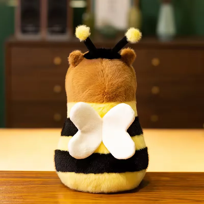 Creative Funny Bee Capybara Plush Toys Lovely Cozy Cartoon Capybala Soft Stuffed Animal Doll Room Decor Children Birthday Gift