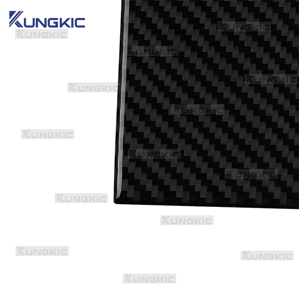 ل Volkswagen VW Tiguan AD1 mk2 2018 2019 2020 2021 ريال لينة ألياف الكربون لامعة الأسود ملصق LHD RHD العلوي التبديل الإطار