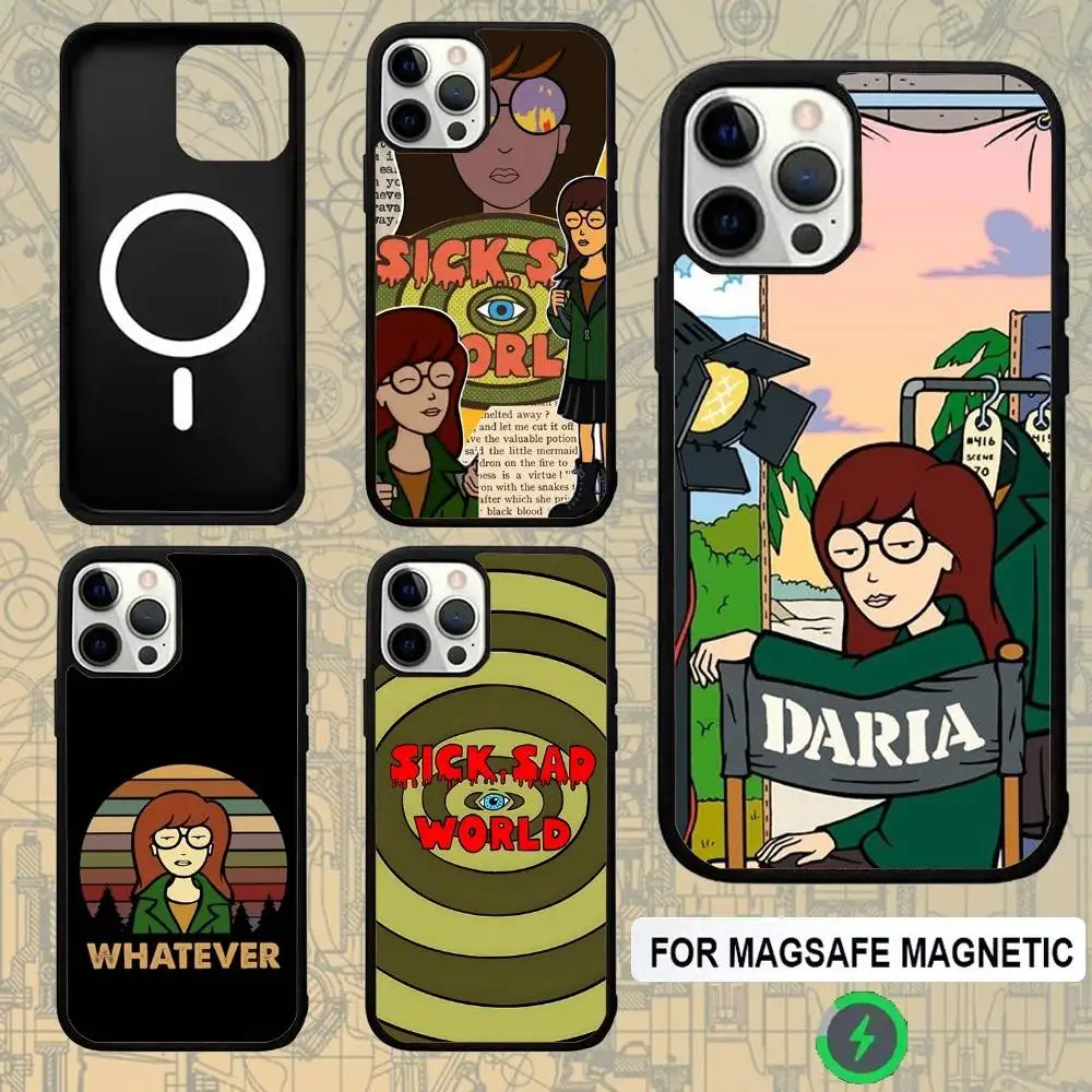 

D-Daria Cool Girl Fashion Phone Case For IPhone 16e,16,15,Pro,Max,14,Plus,13,12,11 Magesafe Magnetic Wireless Charge Cover