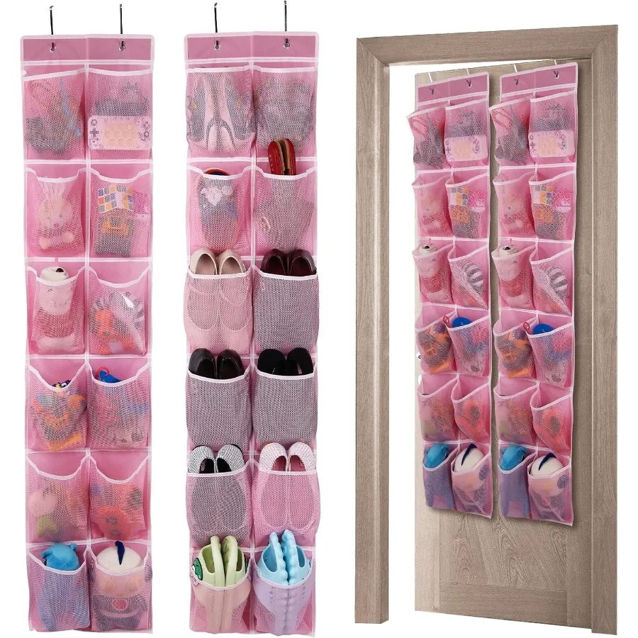 

Подвесной органайзер для обуви над дверью, 12 больших карманов, 2 упаковки