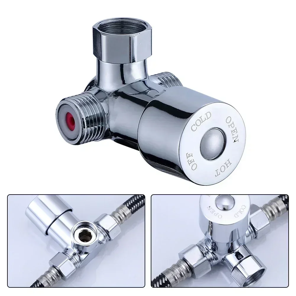 Thermostatic Mixer With Temperature Control Durable Zinc Alloy Construction G1/2 Thread Wide Temperature Range Shower Faucet