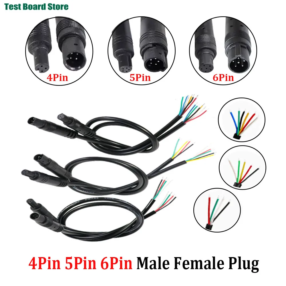 

1 set 4Pin 5Pin 6Pin Jack Male Female Plug Car DVR Camera Extension DIY Cable Cord Power Wire length 0.5m 1.2m 1.8m