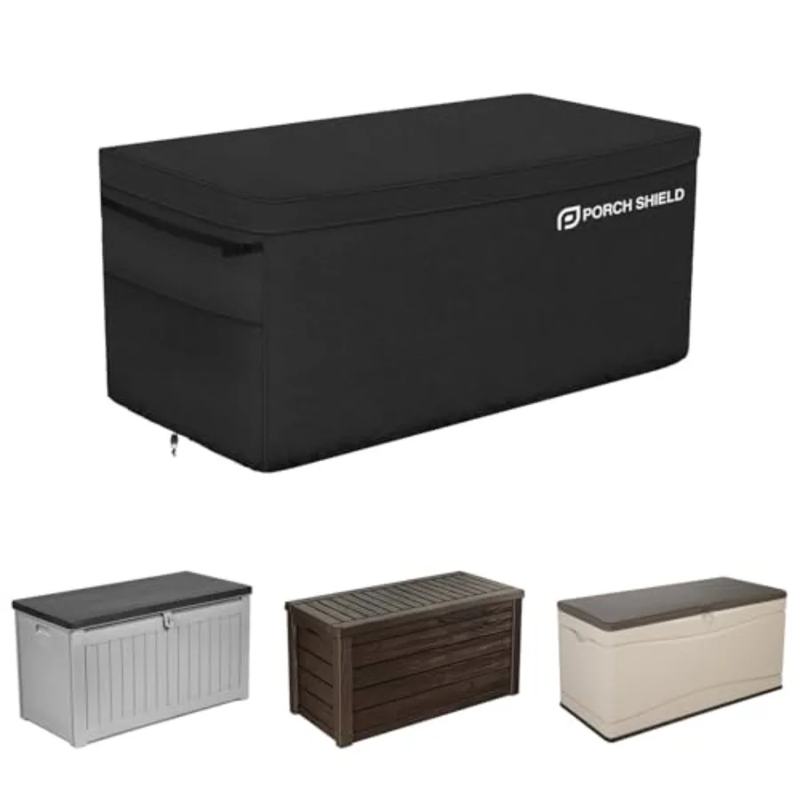 

Чехол для уличного ящика для хранения вещей на террасе - водонепроницаемый, устойчивый к разрывам, прямоугольный чехол для стола-костровища из ткани 600D, 62 x 29 x 28 дюймов