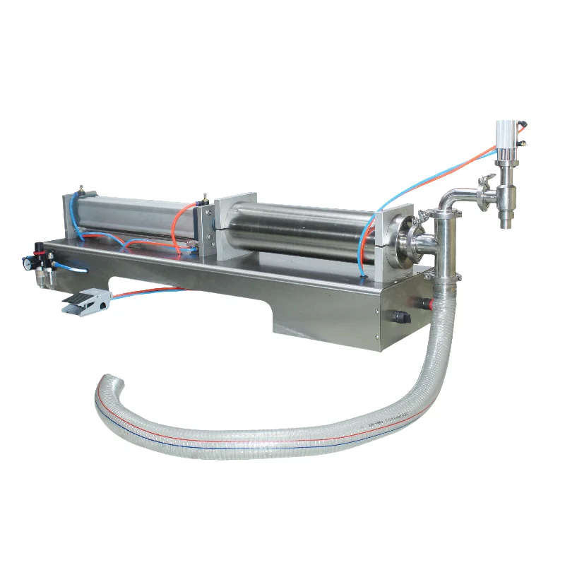 Semi-Automatic Pneumatic Piston Filling Machine, 304 Stainless Steel, 1% Filling Accuracy, for Liquid Food, Beverage, Cosmetics,