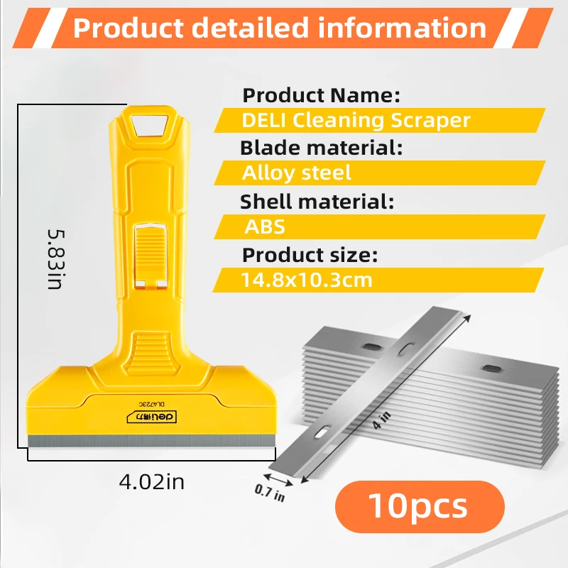 100mm Cleaning Shovel Cutter Portable Cleaning Knife Glass Floor Tiles Scraper Blade Seam Removal Household Kitchen Hand To