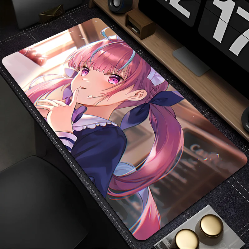 

Mousepad Laptop Mouse Pad Office PC Accessories Keyboard Pad Rubber Cup Mat Soft Mouse Mat Hololive Minato Aqua Large Desk Mat