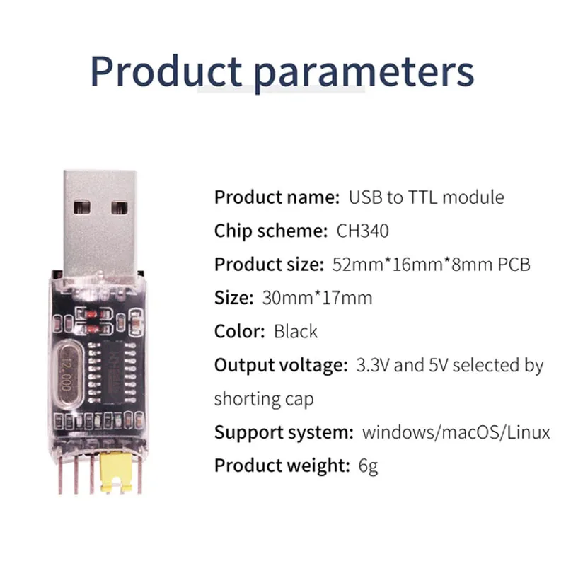 Yahboom USB to TTL 직렬 포트 모듈, STC 다운로드, CH340G 통신 통신, STM32/51 마이크로 컨트롤러 프로그래밍