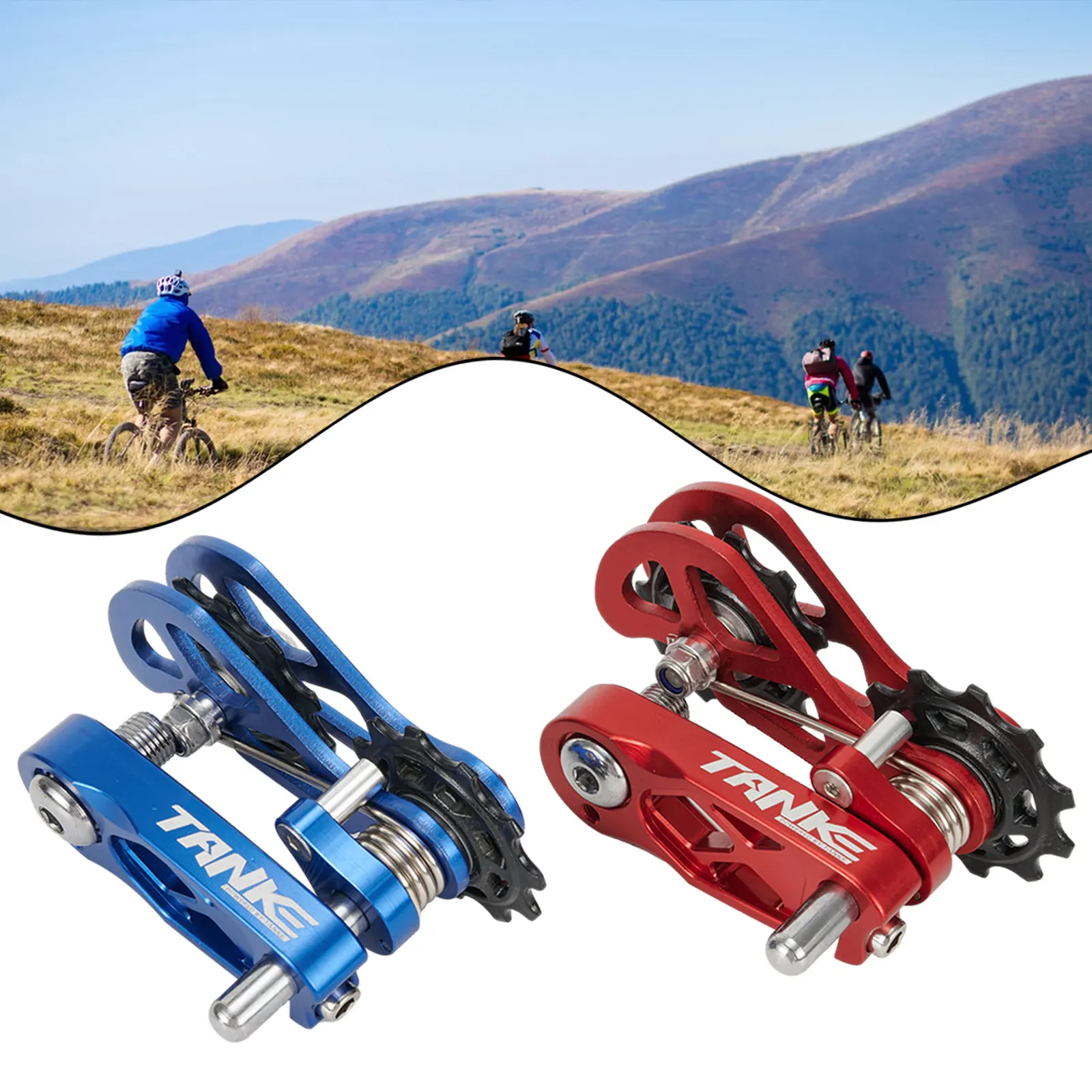 

Bicycle Chain Tensioner Aluminum Alloy Adjustable Rear Wheel Single Speeds Guide Chain Bike Chains Accessory