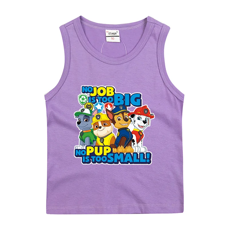 Paw Patrol Cotton T-shirt for Chlidren Girl Clothes Spin Master Vest Kids Clothing for Boys Tops Anime Printed Fashionable Tees