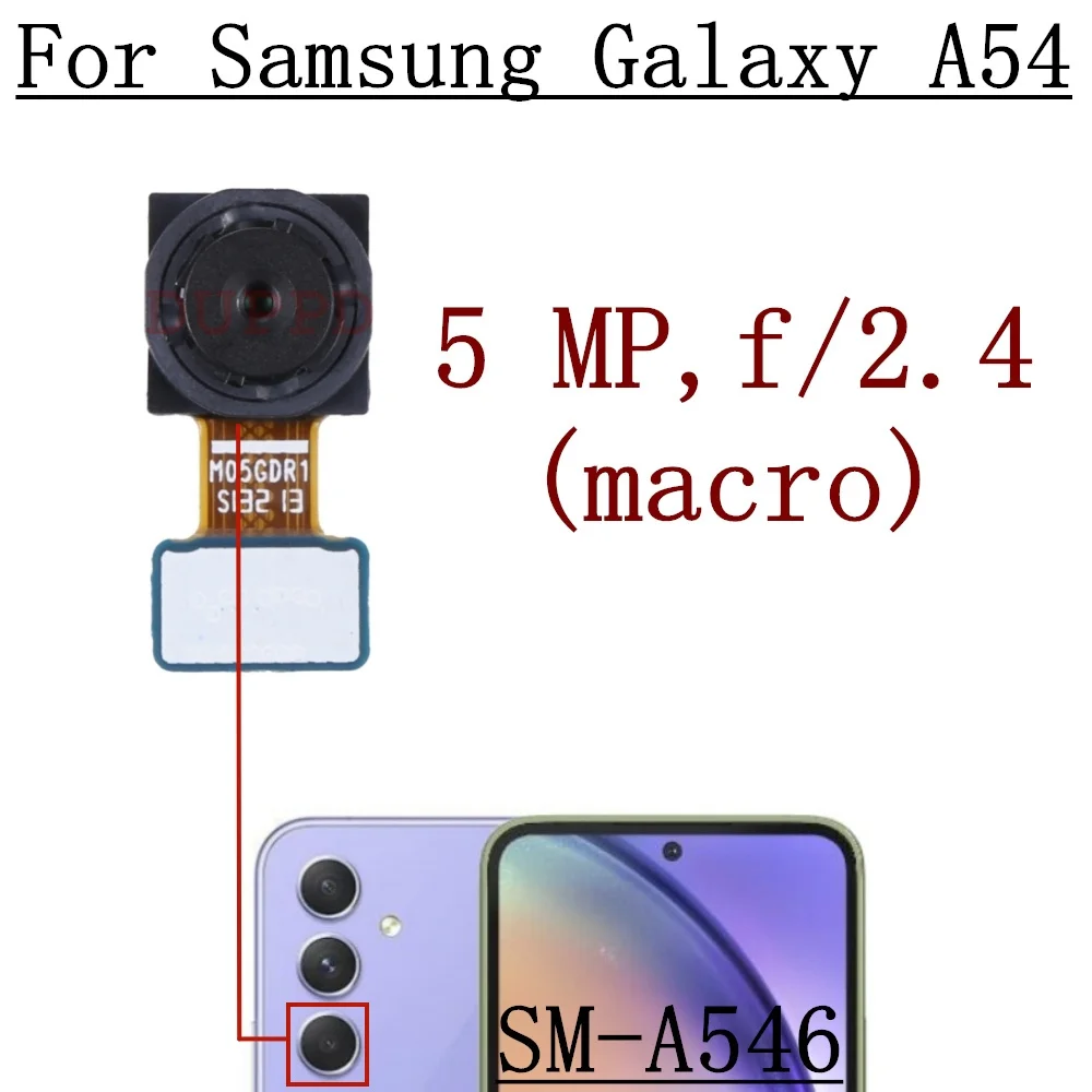 Rear Front Camera For Samsung Galaxy A54 A546B A546V A546U Frontal Selfie Wide Macro Backside Back Camera Module Spare