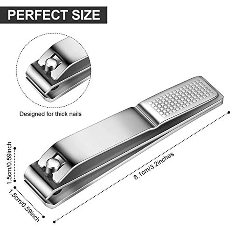 Toenail Clippers Straight Edge Toenail Clippers Stainless Steel Nail Clippers For Men Women Thick Nails, 6PCS,Silver image 6