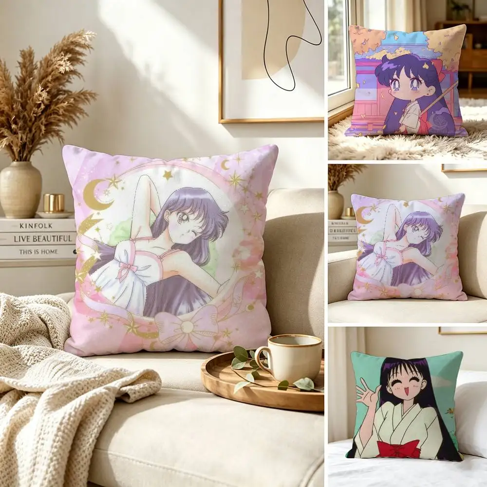 CUTE R-Rei Hino Sailor Mars Pillow Case for Sofa Living Room Home office Decor Protective Cover