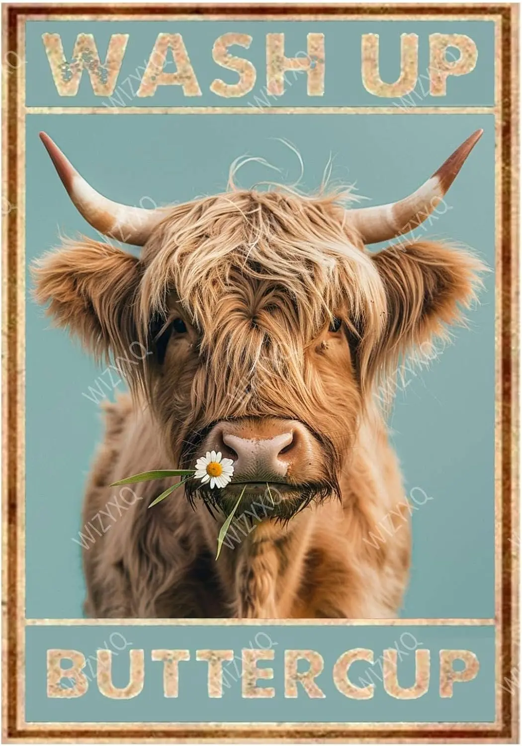 Metal Signs Wash Up Buttercup Cow Sign Vintage Aluminum Tin Sign for Home Office Kitchen Bar Cafe Garden Wall Decor 12x8 Inch