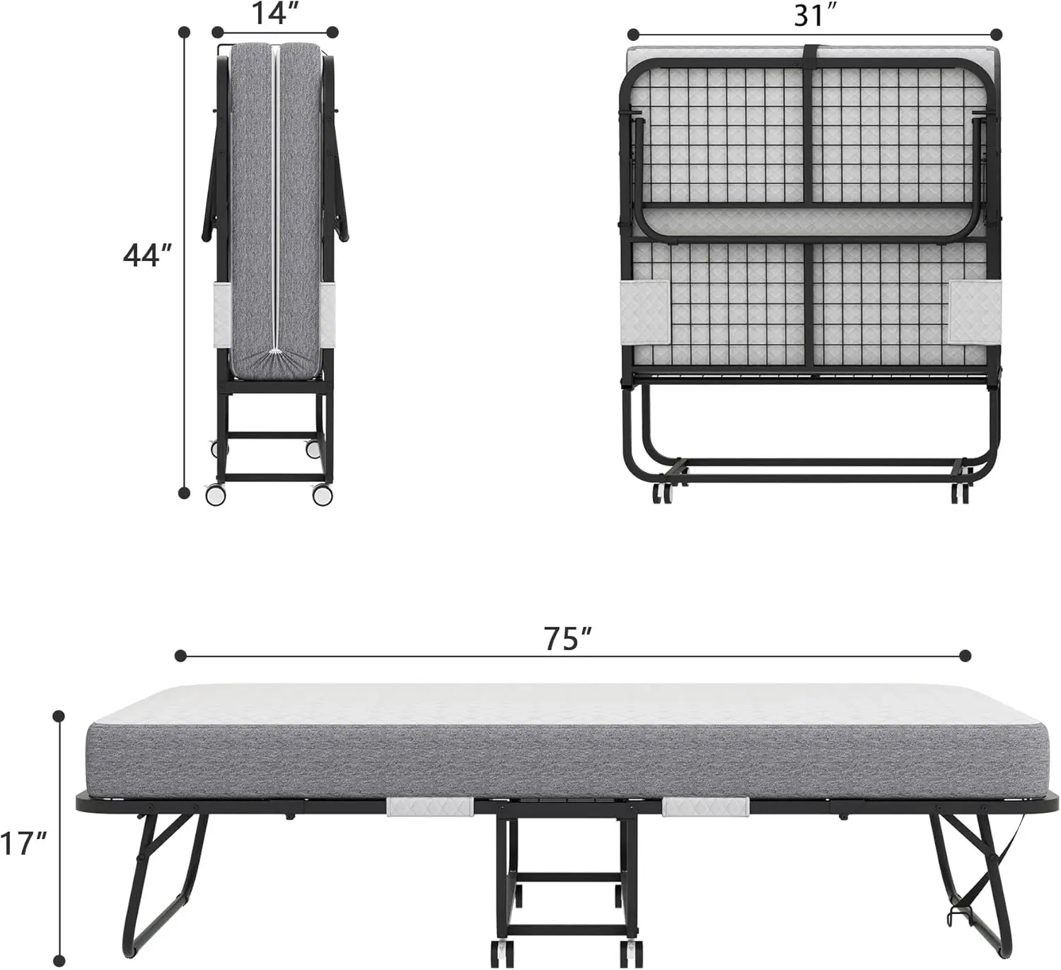 Bed with Mattress, 75