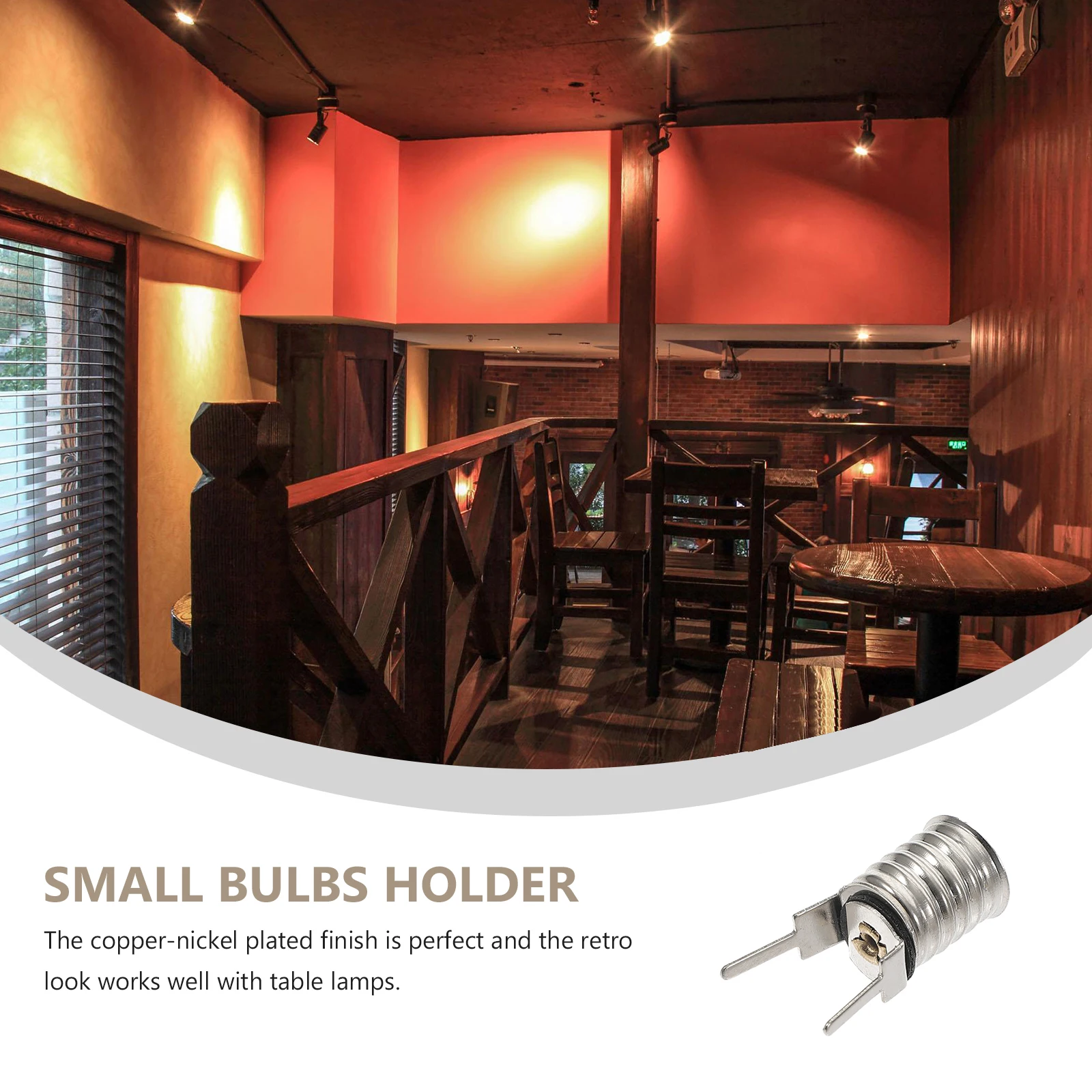 

10pcs Lamp Holder Screw in Mount Light Socket Base Small Bulbs Fixture for Indicator Lights Copper Nickel Plated Retro Table