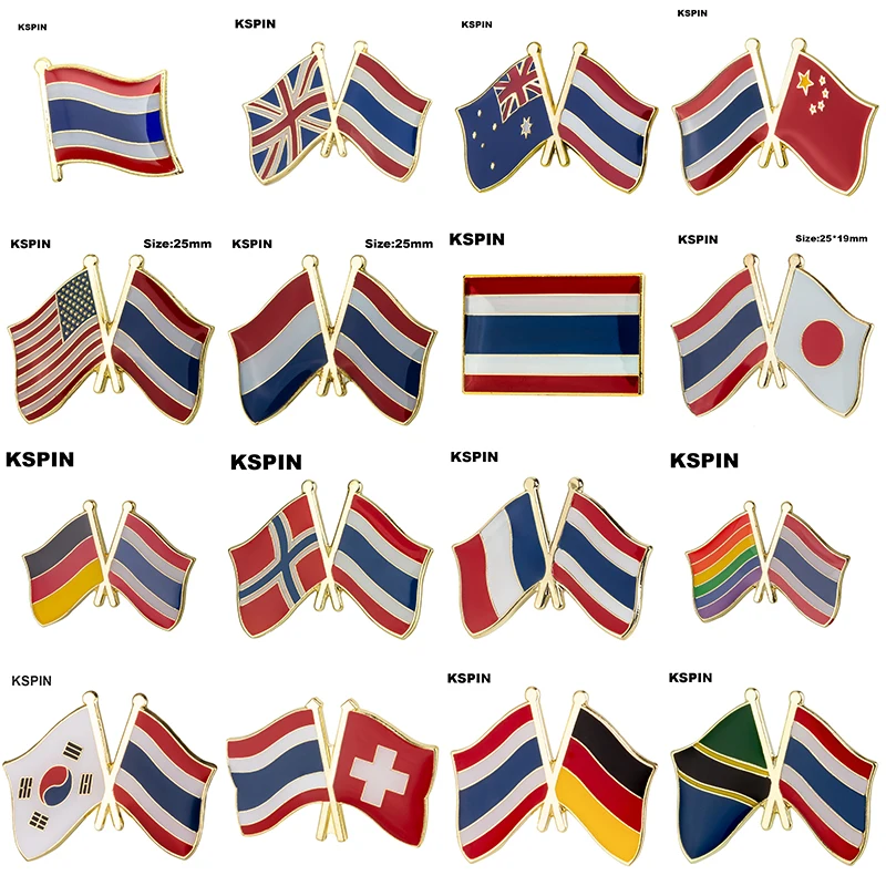 Thailand Flag Badge Brooch Natinal Lapel Pins Flag Lapel Pins Country Flag Badge